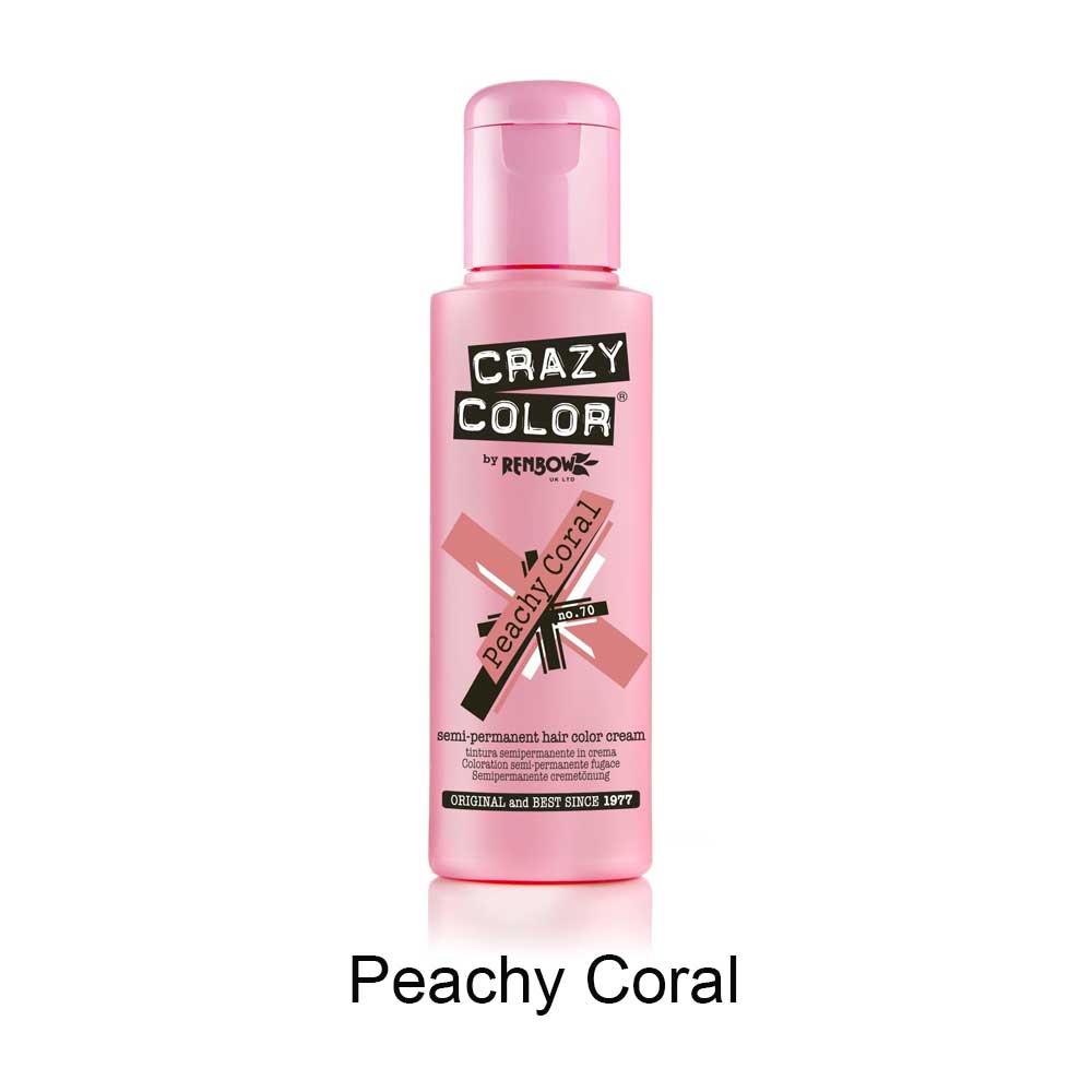 Crazy Color - Peachy Coral Haarfärbemittel - Semipermanenter Haarfarbstoff - Orange
